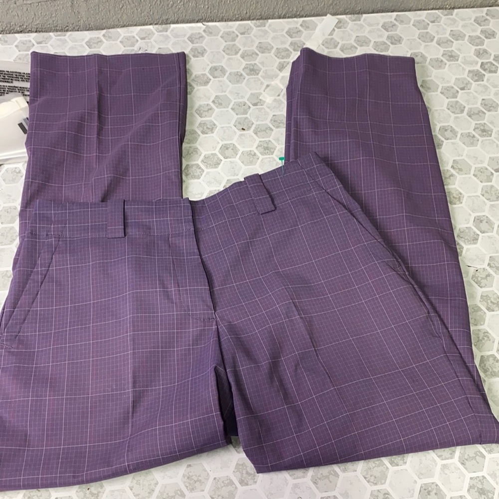 Nike Golf Sz 4 Purple Plaid Trouser Style Pants